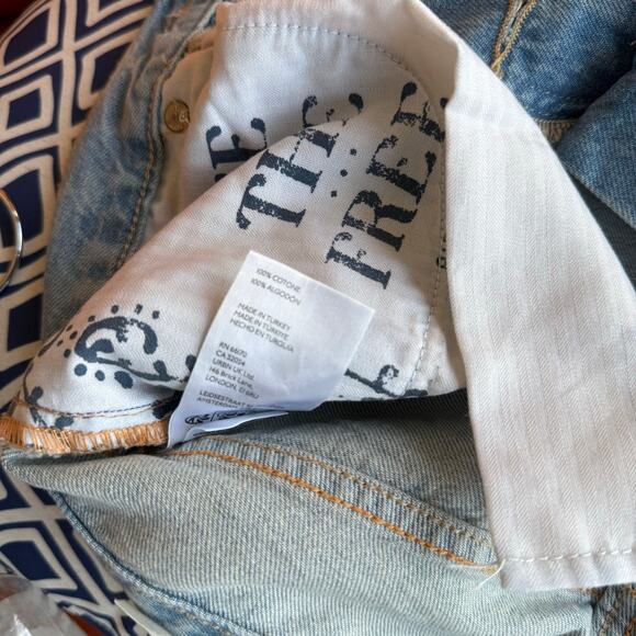 Free People jeans wide-leg 24L cropped pieced cotton flare pants - Picture 9 of 10